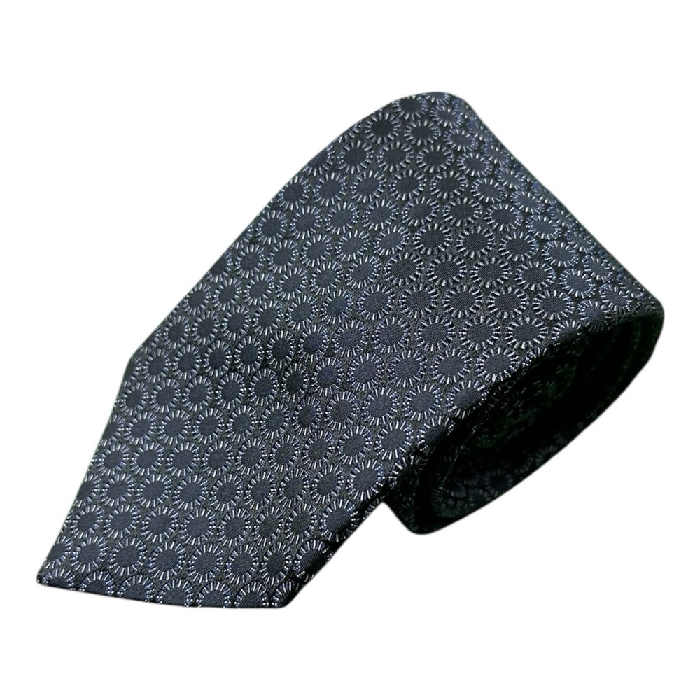 John Varvatos Mens Blue Gray Geometric Silk Tie 3 Inch Width Made in Italy